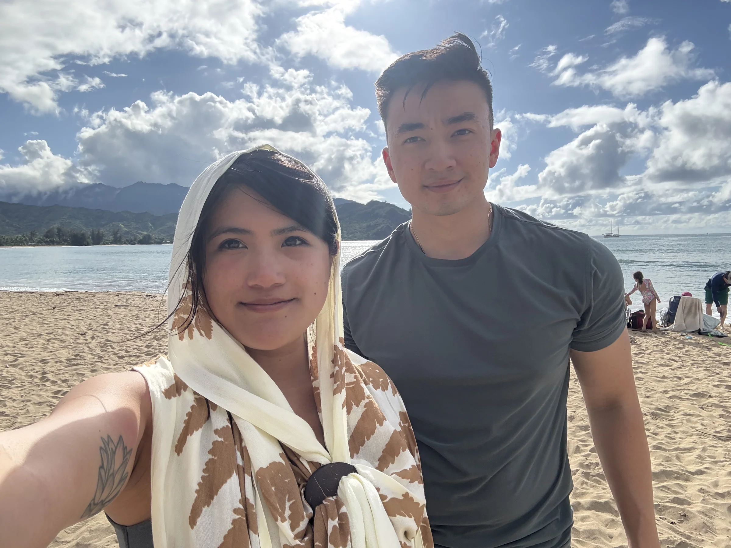 Olivia and Geoff at the beach